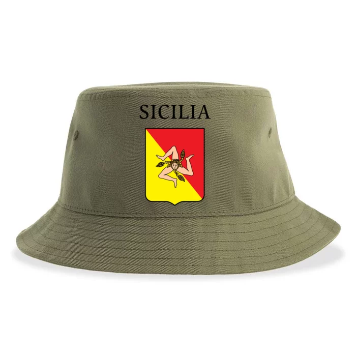 Sicilia Flag Sicily Palermo Italy Gift Sustainable Bucket Hat