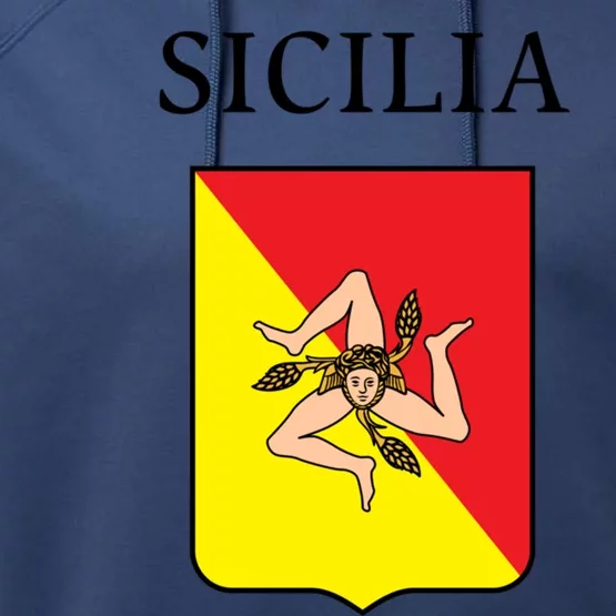 Sicilia Flag Sicily Palermo Italy Gift Performance Fleece Hoodie