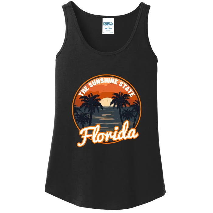 Surfing Florida Sunshine State Sunset Beach Gift Ladies Essential Tank