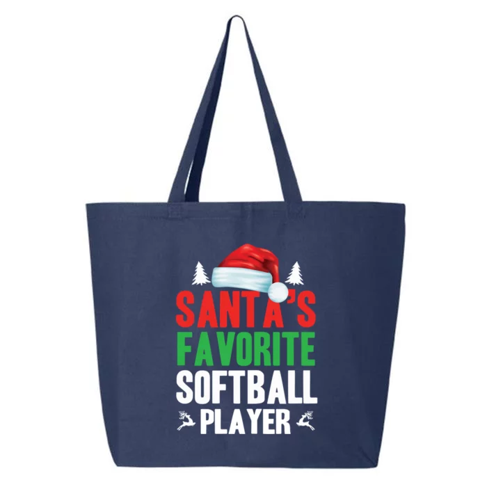 SantaS Favorite Softball Player Christmas Xmas Santa Hat Gift 25L Jumbo Tote