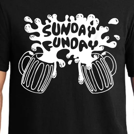 Sunday Funday Tee Funny Men Drinking Beer Pajama Set