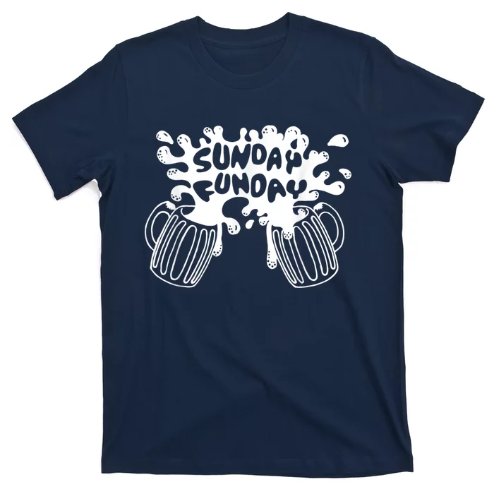 Sunday Funday Tee Funny Men Drinking Beer T-Shirt