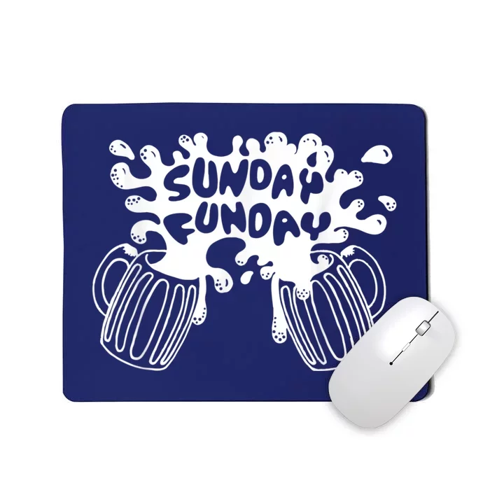 Sunday Funday Tee Funny Men Drinking Beer Mousepad