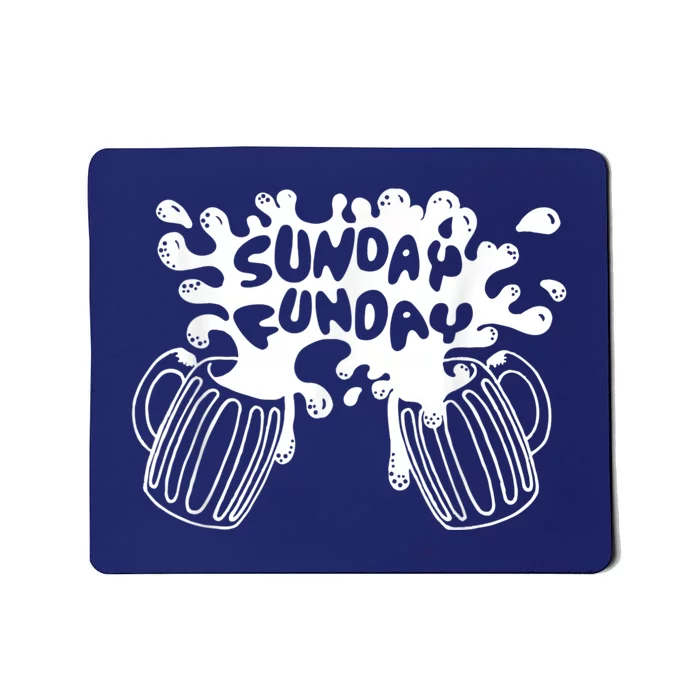 Sunday Funday Tee Funny Men Drinking Beer Mousepad