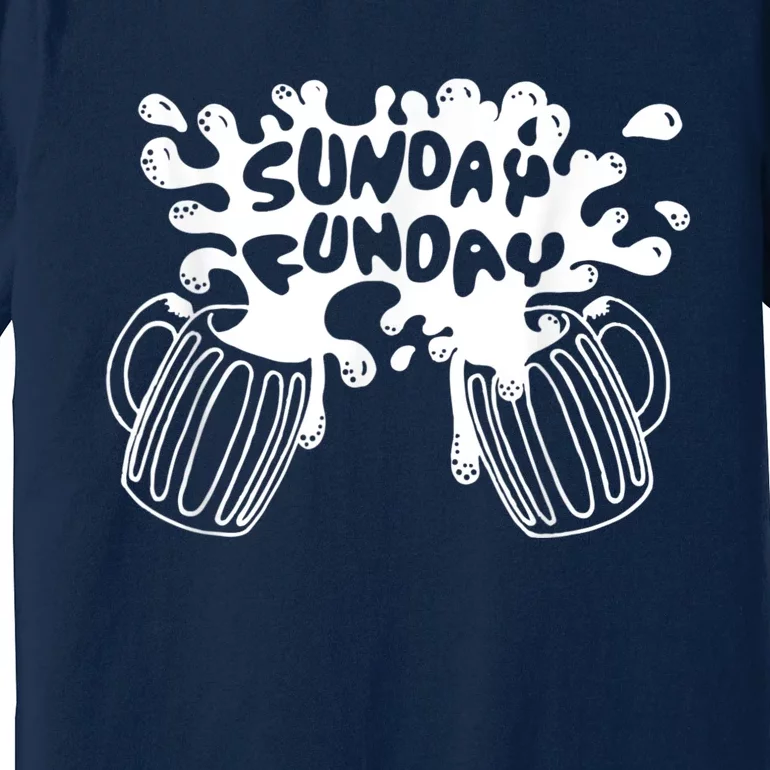 Sunday Funday Tee Funny Men Drinking Beer Premium T-Shirt