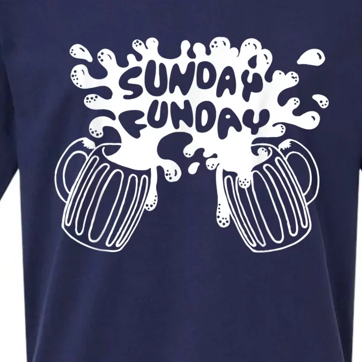 Sunday Funday Tee Funny Men Drinking Beer Sueded Cloud Jersey T-Shirt