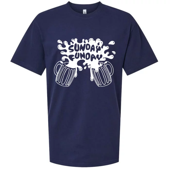 Sunday Funday Tee Funny Men Drinking Beer Sueded Cloud Jersey T-Shirt