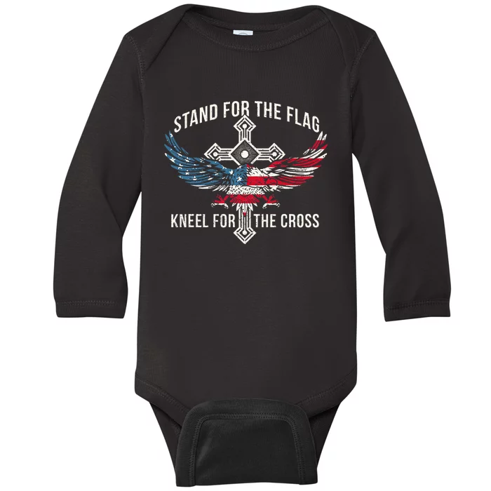 Stand For The Flag Usa American Flag Baby Long Sleeve Bodysuit