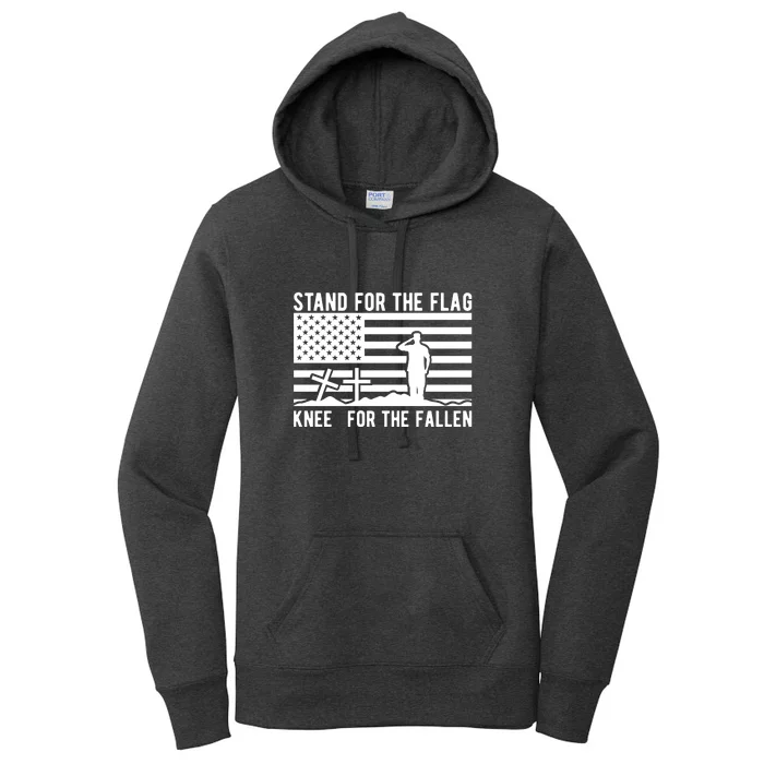 Stand For The Flag Kneel For The Fallen For Memorial Day Gift Women's Pullover Hoodie