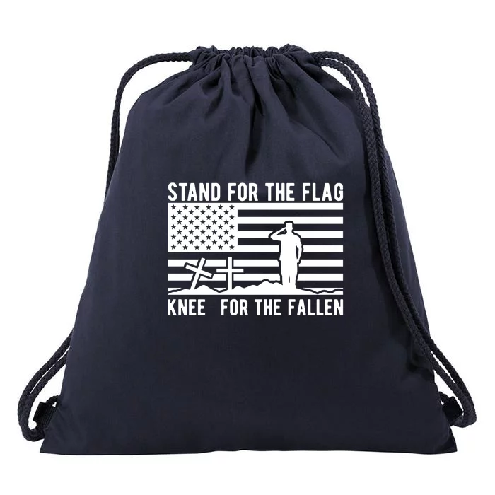 Stand For The Flag Kneel For The Fallen For Memorial Day Gift Drawstring Bag