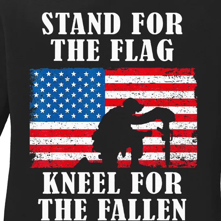 Stand For The Flag Veterans Day Partiotic Military Ladies Long Sleeve Shirt