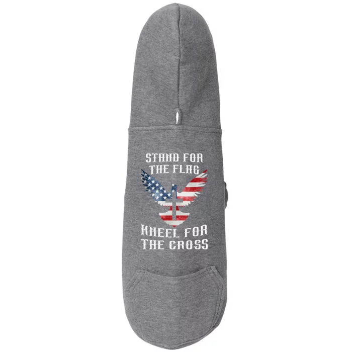 Stand For The Flag Kneel For The Cross Cute Gift Doggie 3-End Fleece Hoodie