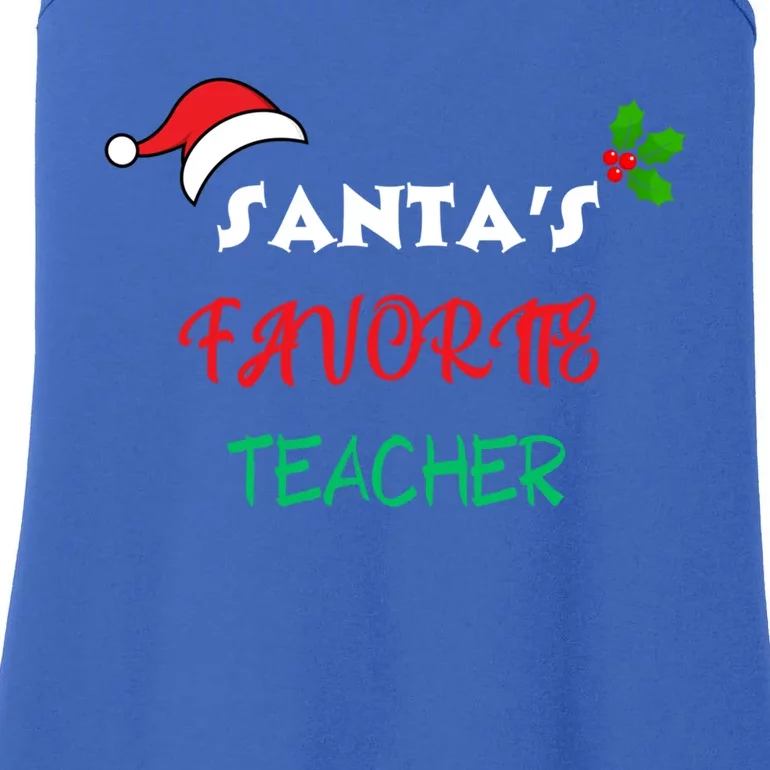 SantaS Favorite Teacher Gift Ladies Essential Tank