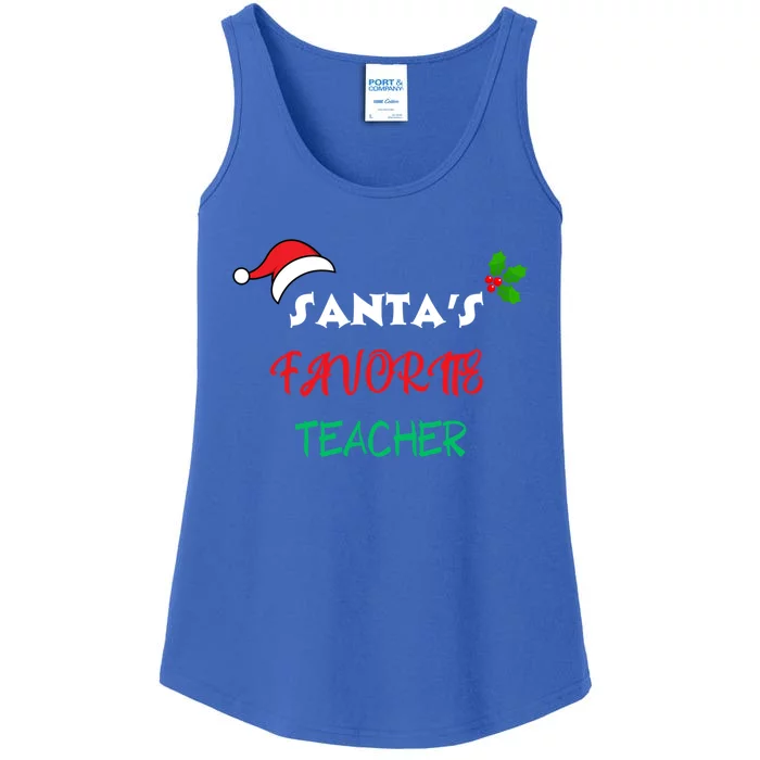 SantaS Favorite Teacher Gift Ladies Essential Tank