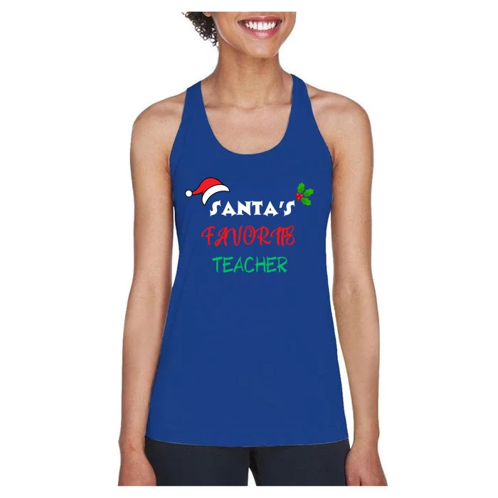 SantaS Favorite Teacher Gift Women's Racerback Tank