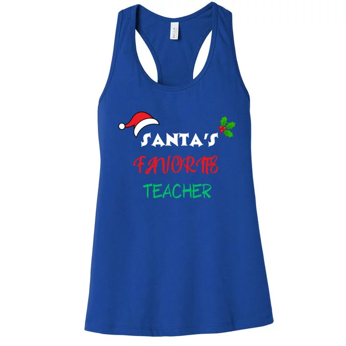 SantaS Favorite Teacher Gift Women's Racerback Tank