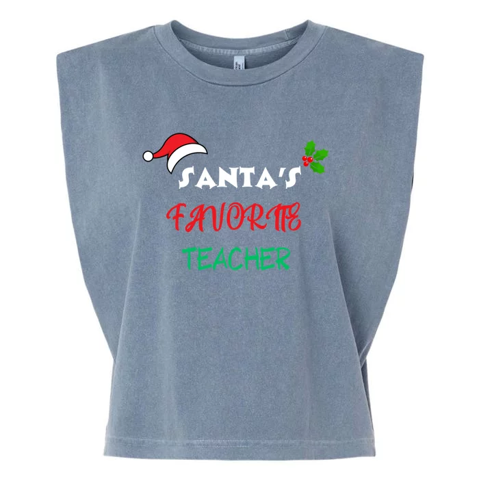 SantaS Favorite Teacher Gift Garment-Dyed Women's Muscle Tee