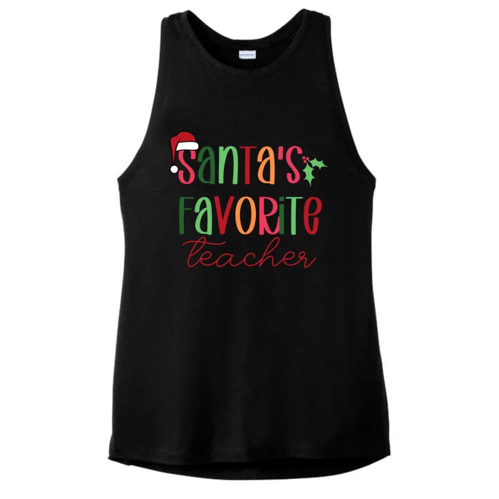 SantaS Favorite Teacher Gift Ladies Tri-Blend Wicking Tank