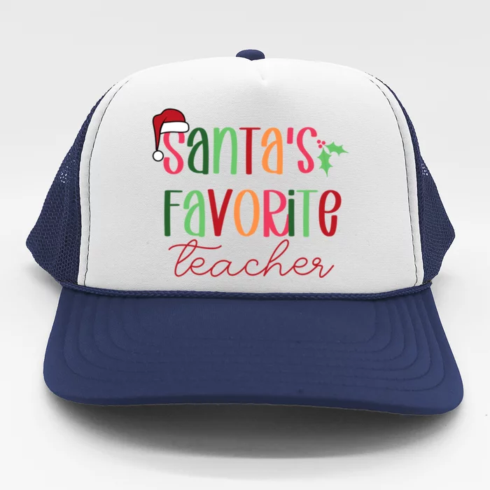 SantaS Favorite Teacher Gift Trucker Hat