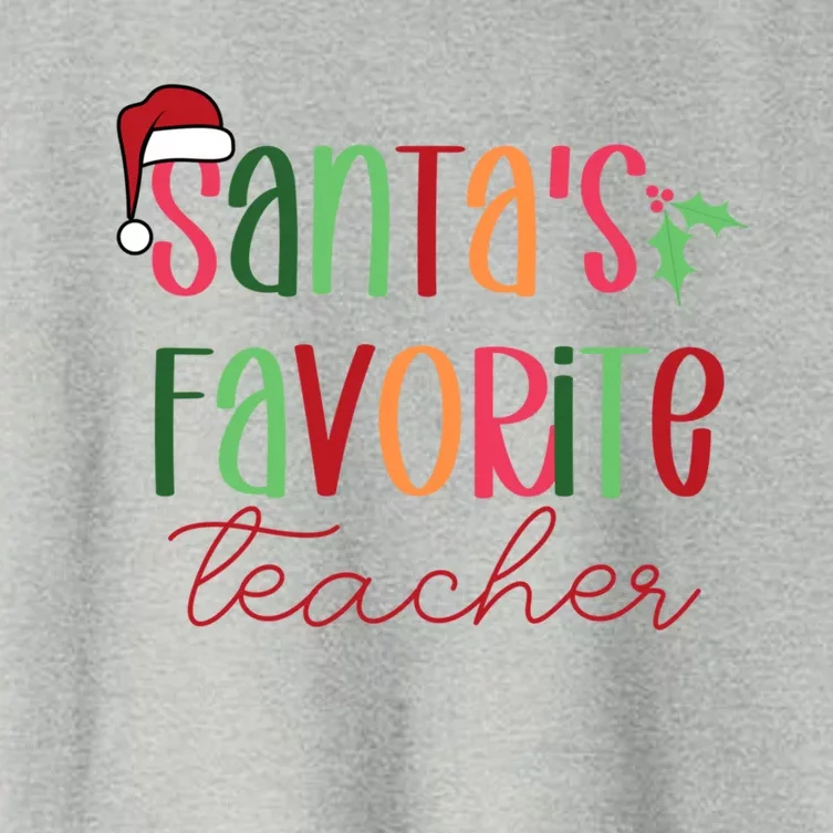 SantaS Favorite Teacher Gift Women's Crop Top Tee