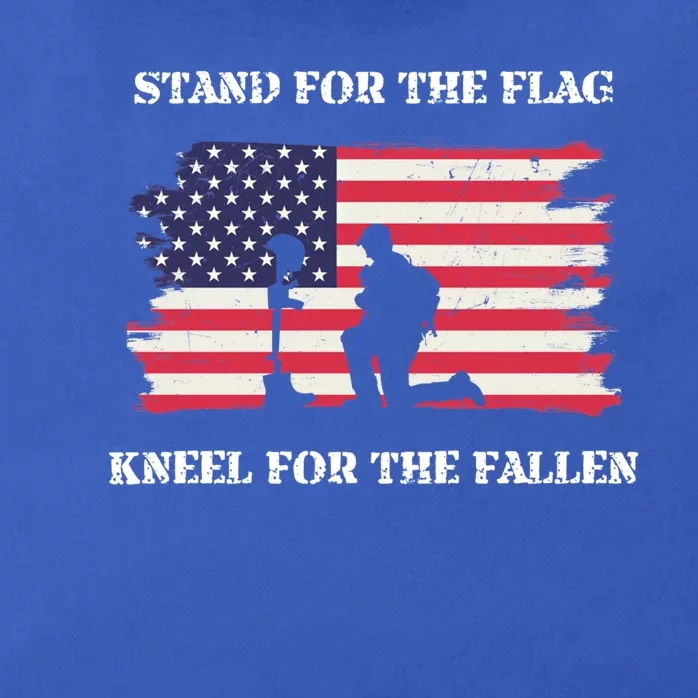 Stand For The Flag Kneel For The Fallen Back Print Gift Zip Tote Bag