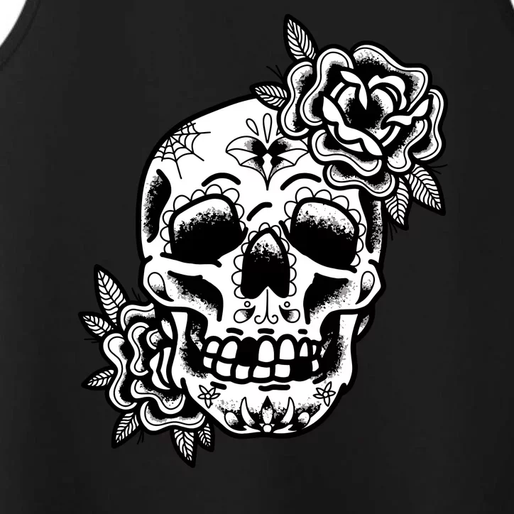 Skull Flower Tattoo Performance Tank