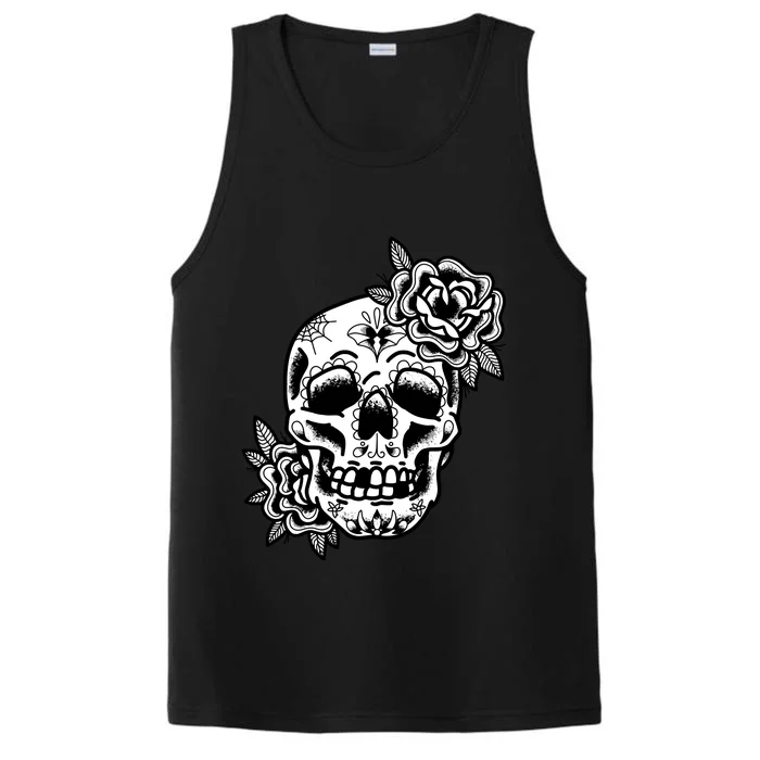 Skull Flower Tattoo Performance Tank