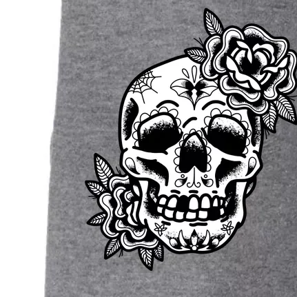 Skull Flower Tattoo Doggie 3-End Fleece Hoodie