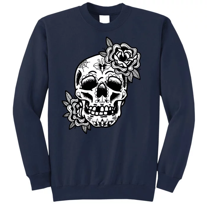 Skull Flower Tattoo Tall Sweatshirt