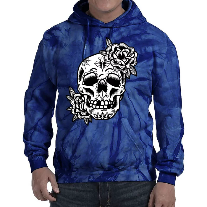 Skull Flower Tattoo Tie Dye Hoodie