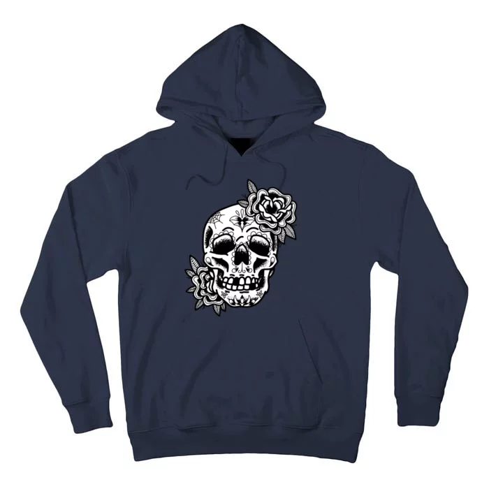 Skull Flower Tattoo Tall Hoodie