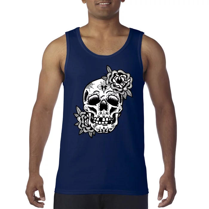 Skull Flower Tattoo Tank Top