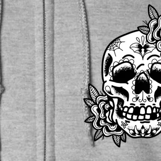 Skull Flower Tattoo Full Zip Hoodie