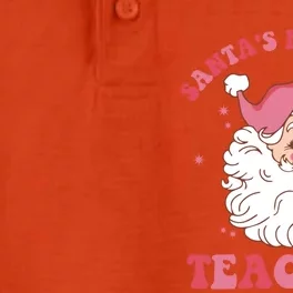 SantaS Favorite Teacher Pink Santa Christmas Teacher Great Gift Dry Zone Grid Performance Polo