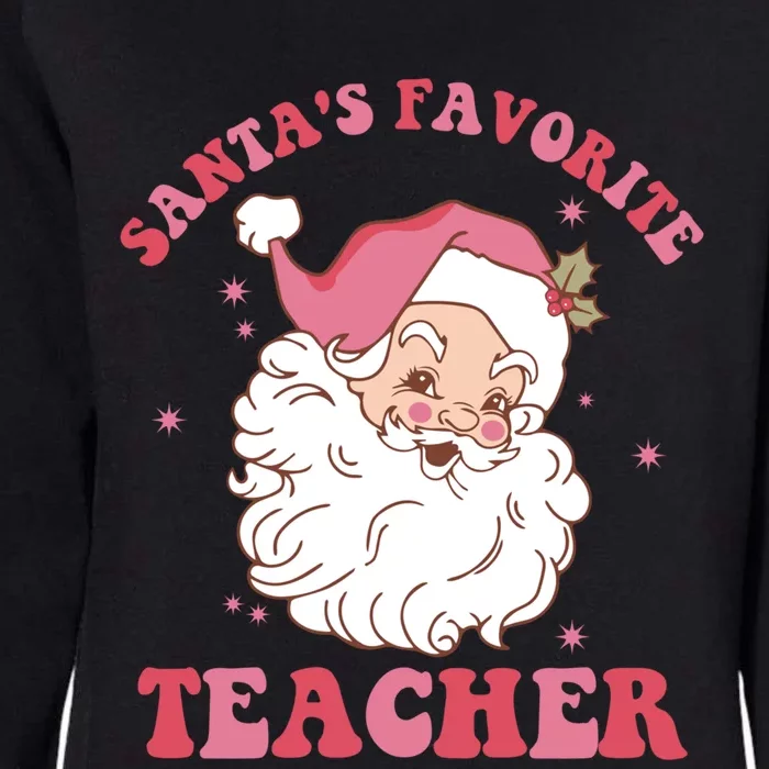 SantaS Favorite Teacher Pink Santa Christmas Teacher Great Gift Womens California Wash Sweatshirt