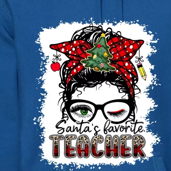 SantaS Favorite Teacher Great Gift Premium Hoodie