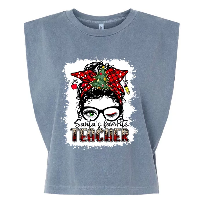 SantaS Favorite Teacher Great Gift Garment-Dyed Women's Muscle Tee