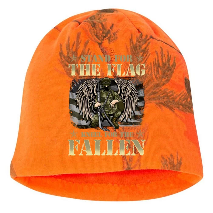 Stand For The Flag Kneel For The Fallen Honor Armed Forces Gift Kati - Camo Knit Beanie