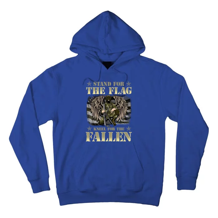 Stand For The Flag Kneel For The Fallen Honor Armed Forces Gift Tall Hoodie