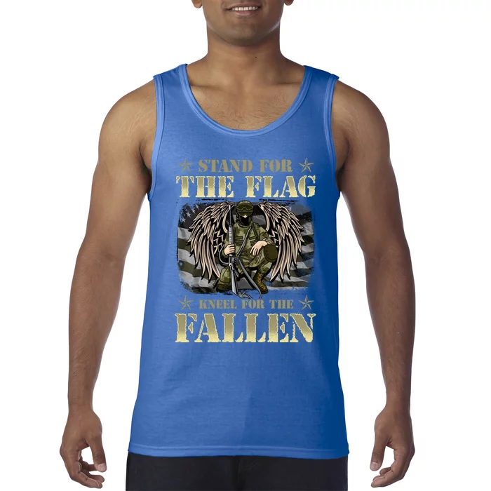 Stand For The Flag Kneel For The Fallen Honor Armed Forces Gift Tank Top