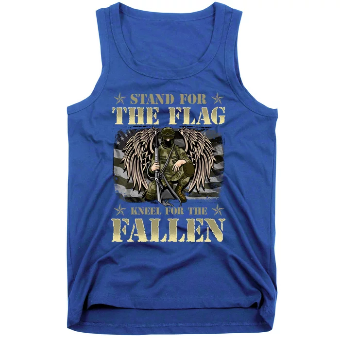 Stand For The Flag Kneel For The Fallen Honor Armed Forces Gift Tank Top