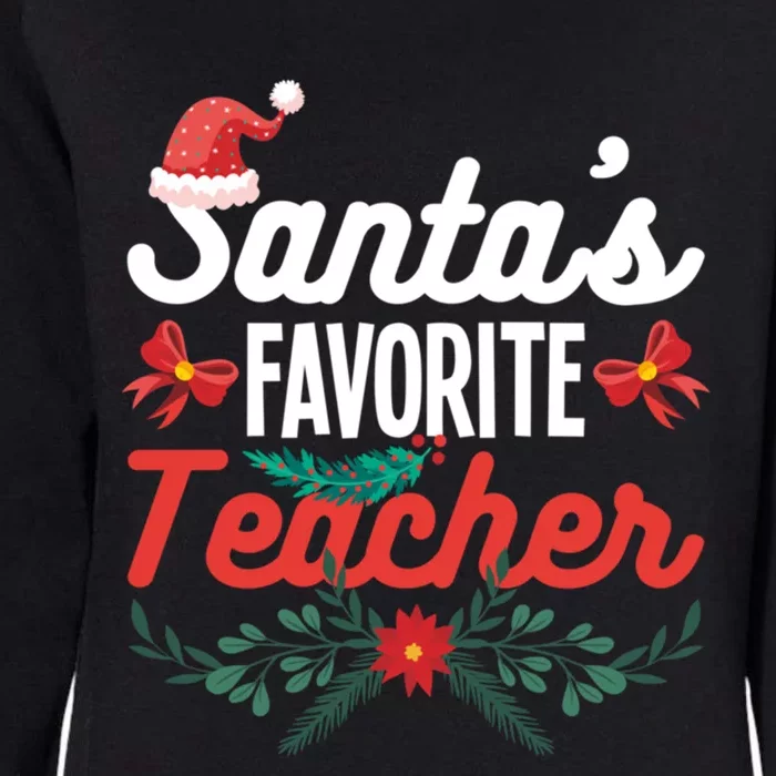 SantaS Favorite Teacher Gift Womens California Wash Sweatshirt