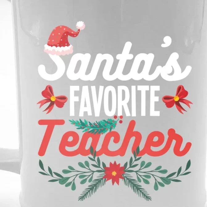 SantaS Favorite Teacher Gift Front & Back Beer Stein