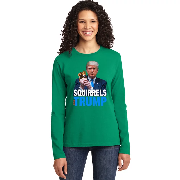 Squirrels For Trump 2024 Make Squirrels Safe Again Ladies Long Sleeve Shirt