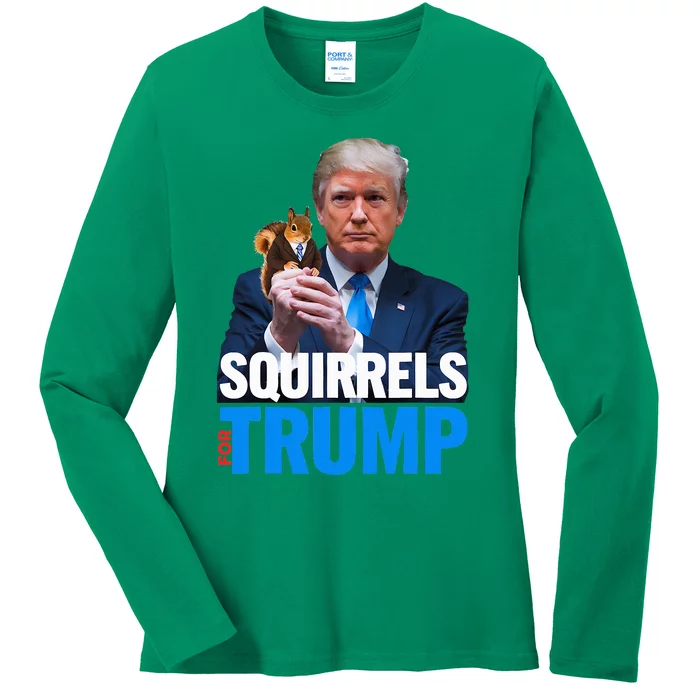 Squirrels For Trump 2024 Make Squirrels Safe Again Ladies Long Sleeve Shirt