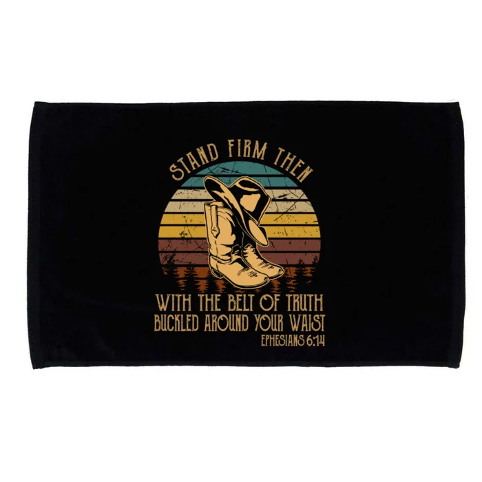 Stand Firm Then With The Belt Of Truth Cow Christian Gift Microfiber Hand Towel