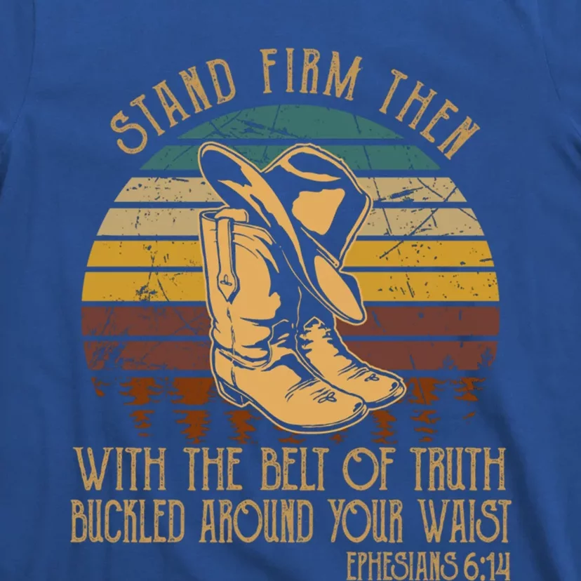 Stand Firm Then With The Belt Of Truth Cow Christian Gift T-Shirt