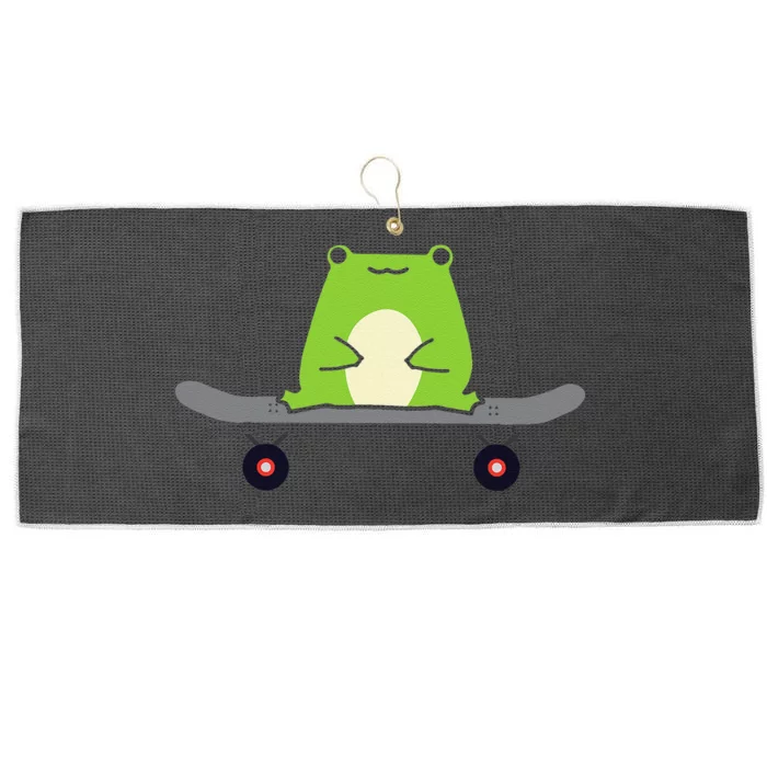 Skater Frog Tadpole Amphibian Skateboarding Skateboard Large Microfiber Waffle Golf Towel