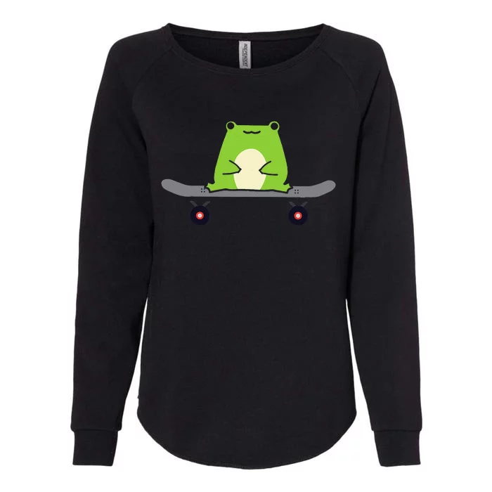 Skater Frog Tadpole Amphibian Skateboarding Skateboard Womens California Wash Sweatshirt