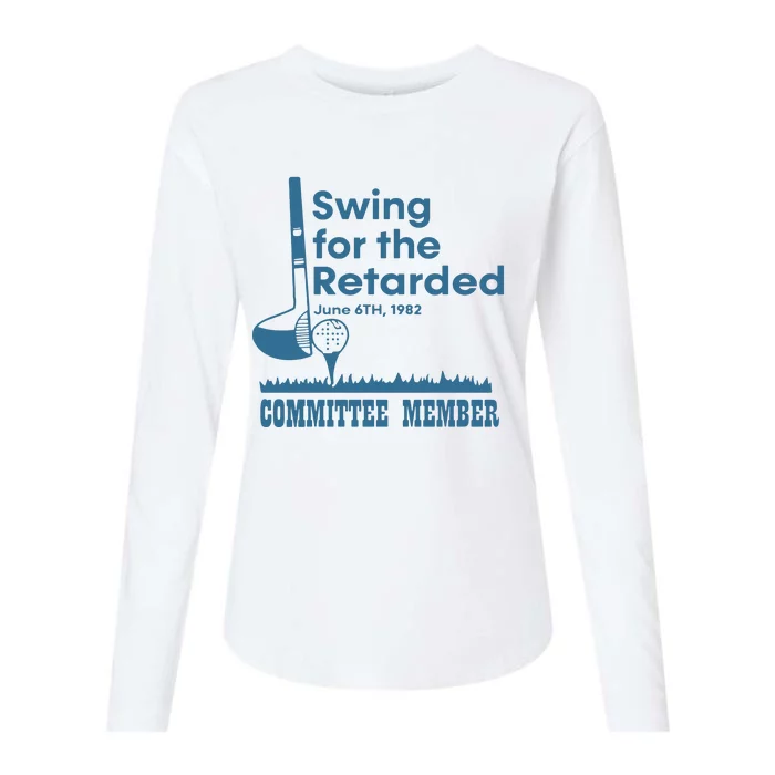 Swing For The Retarded Womens Cotton Relaxed Long Sleeve T-Shirt